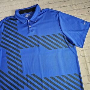 Nike Golf Tour Performance Blue Mens Size XXL Dri-Fit Polo Shirt Pattern‎ 2XL